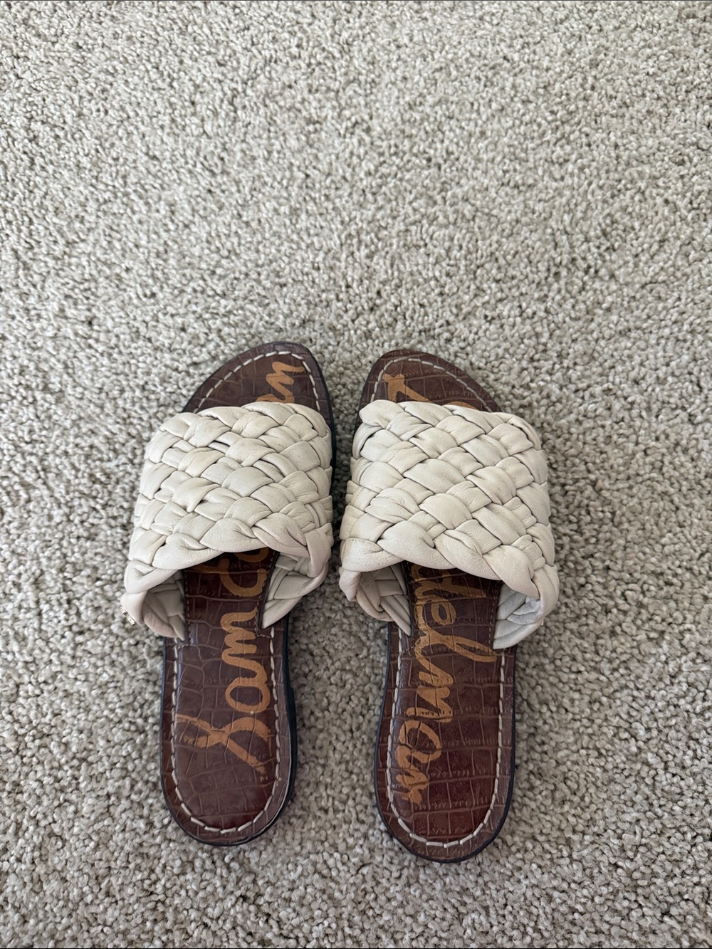 Sam Edelman Braided Slide Sandals in Cream